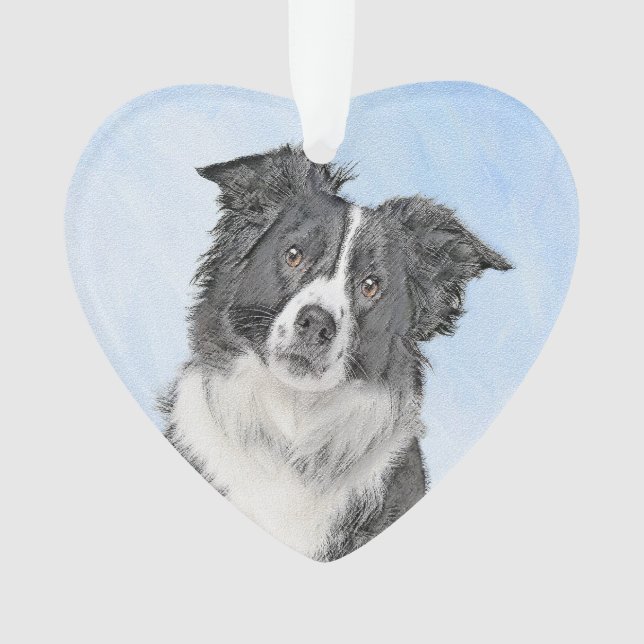 Adorno Pintura de Border Collie - Arte de Perro Original  (Anverso)