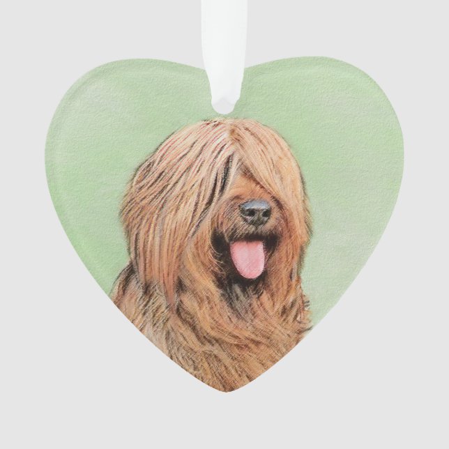 Adorno Pintura de Briard - Arte de Perro Original. (Anverso)