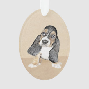 Adorno Pintura de cachorro de abeja de Basset - Arte Perr