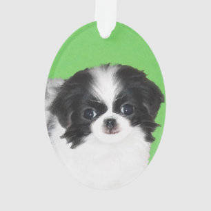 Adorno Pintura de cachorro de Chin Japonés - Arte de perr