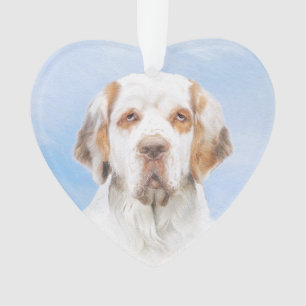 Adorno Pintura de Clumber Spaniel - Arte de Perro Origina