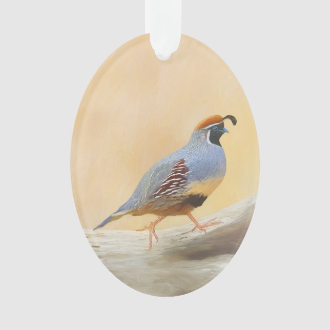 Adorno Pintura de codorniz de gambrel original arte de av (Anverso)