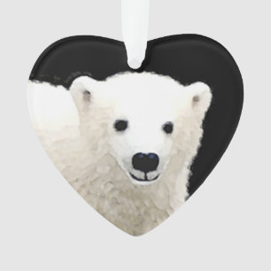 Adorno Pintura de Cubo de Oso Polar - Arte de Vida Silves