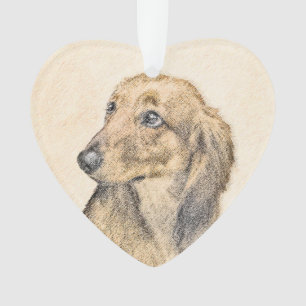 Adorno Pintura de Dachshund (de cabello largo) - Arte Per