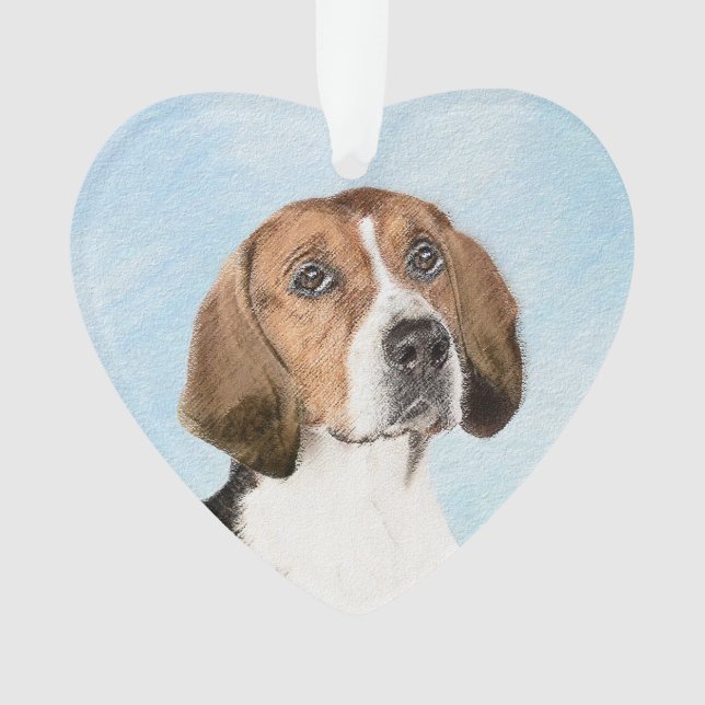 Adorno Pintura de Foxhound inglesa - Arte Perro Original  (Anverso)