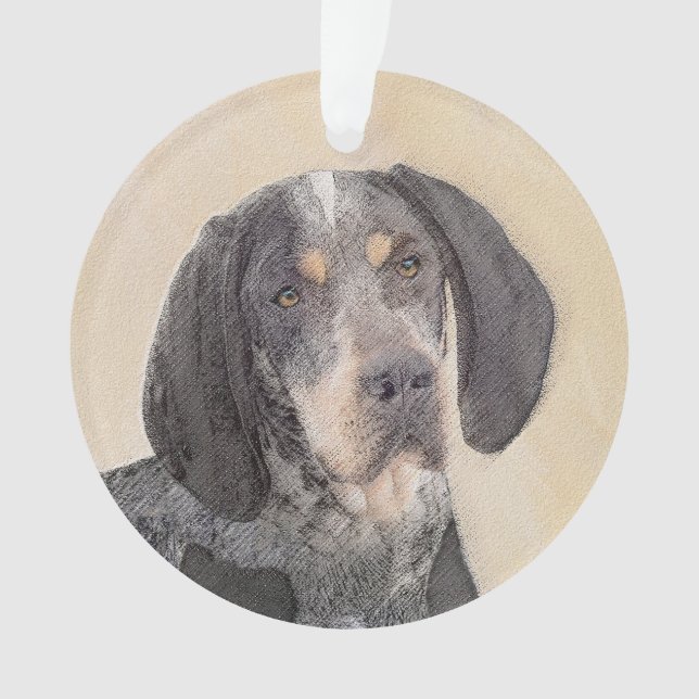 Adorno Pintura de huevo azul - Perro original curado (Anverso)