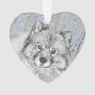 Adorno Pintura de Keeshond Beth - Arte de Perro Original.
