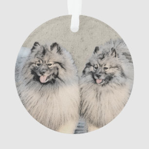Adorno Pintura de Keeshond Brothers - Arte Perro Original