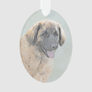 Adorno Pintura de Leonberger - Arte de Perro Original.
