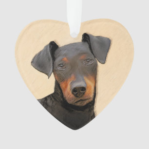 Adorno Pintura de Manchester Terrier Arte Animal Original