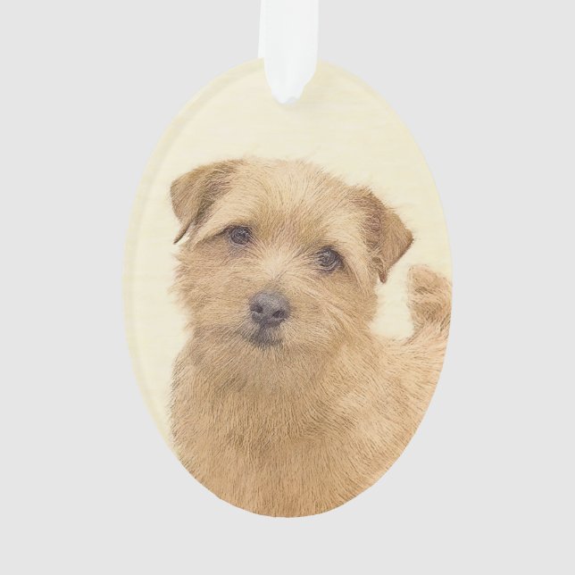 Adorno Pintura de Norfolk Terrier - Arte Perro Original (Reverso)