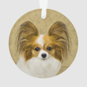 Adorno Pintura de Papillon (Hound Tri) - Arte original de