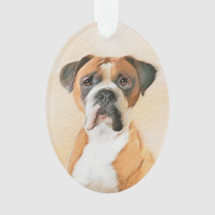 Adorno Pintura De Perro Boxer Sin Recortar Arte Animal Or