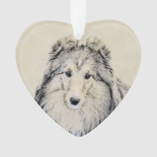 Adorno Pintura de perro pastelero de Shetland - Arte de p