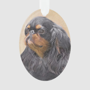 Adorno Pintura de Spaniel de Juguete Inglés Arte Animal O