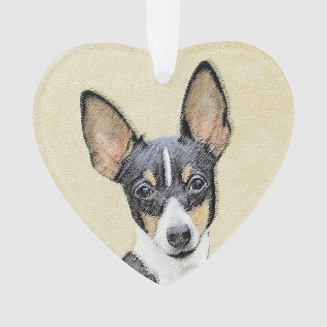 Adorno Pintura de Toy Fox Terrier - Arte de Perro Origina (Anverso)