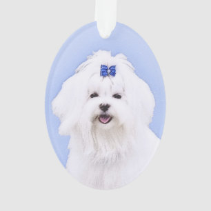 Adorno Pintura maltesa - Arte de perro original muy lindo
