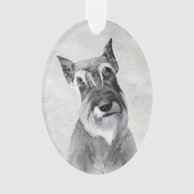 Adorno Pintura Schnauzer (gigante) - Arte de perros (Anverso)