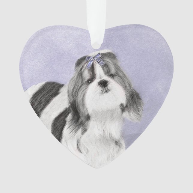 Adorno Pintura Shih Tzu - Arte Perro Original. (Anverso)