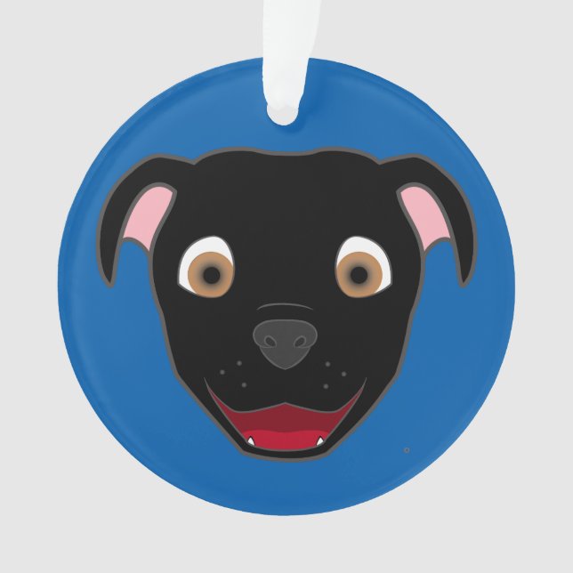 Adorno Pitbull negro hace frente (Anverso)