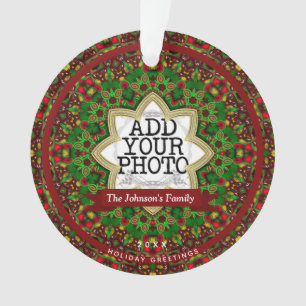 Adorno Placa fotográfica de la familia Holiday Star Famil