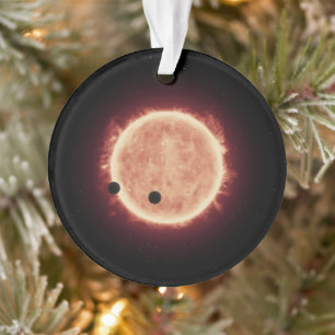 Adorno Planetas Transitando Estrella De Enano Rojo En Tra