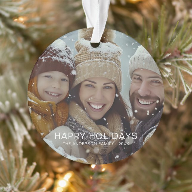 Adorno Plantilla de fotos de vacaciones felices modernas (Árbol)