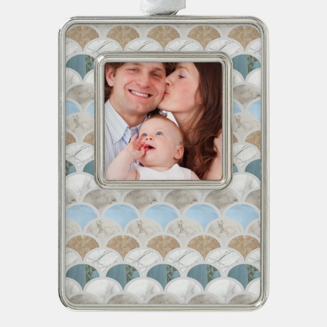 Adorno playa aquagana azul mármol blanco escalas de siren (Anverso)