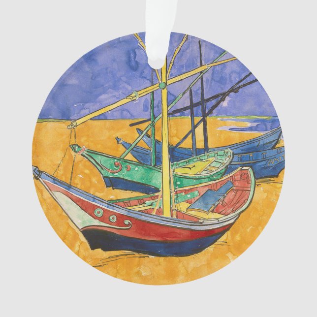 Adorno Playa del Impresionismo de los barcos Van Gogh (Anverso)