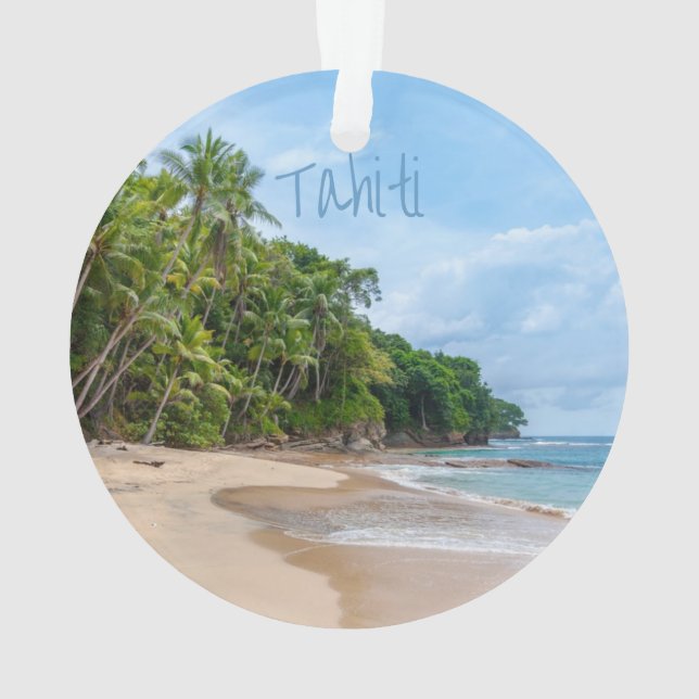 Adorno Playa Tahiti Sand Blue Sky Palm Trees (Reverso)