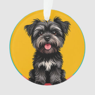 Adorno Playful Black And Gray Terrier Puppy Portrait
