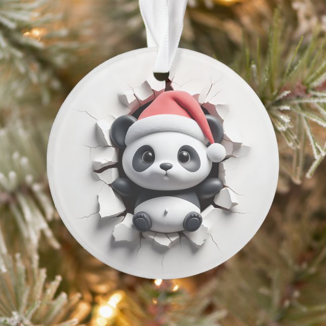 Adorno Playful Panda Holiday Breakout Ornament (Árbol)