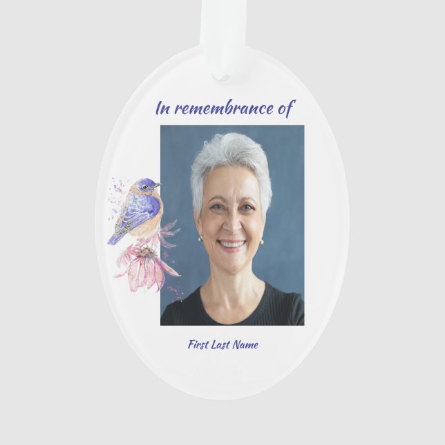 Adorno Poema conmemorativo cristiano Bluebird Garden Bird (Reverso)