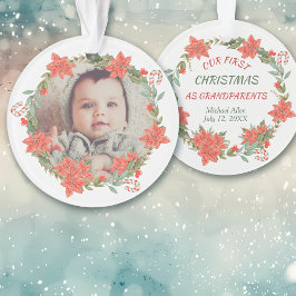 Adorno Poinsettia Wreath Candy Cane Abuelos Foto