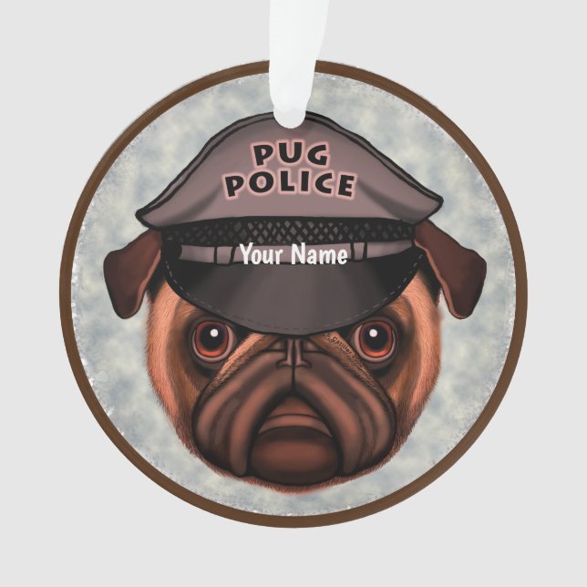 Adorno Policía Pug (Anverso)
