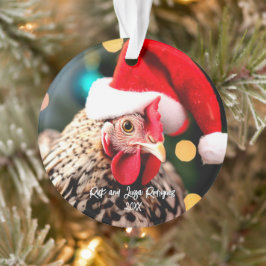 Adorno Pollo Sussex envuelto en Navidades de Santa Hat