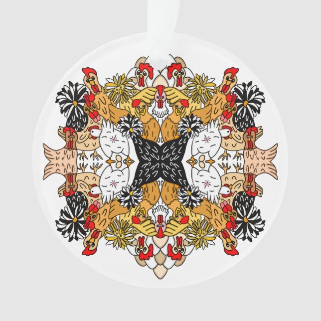 Adorno Pollos con manos divertidas (Anverso)