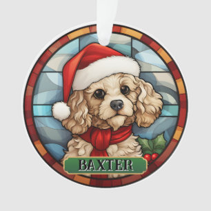 Adorno Poodle de vidrio templado personalizado
