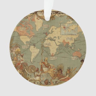Adorno Póster del mapa mundial del Imperio Británico de 1