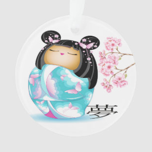 Adorno Preciosa muñeca japonesa Kokeshi