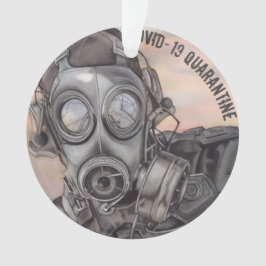 Adorno Prepper Enmascarado de Navidad Covid Pandemia