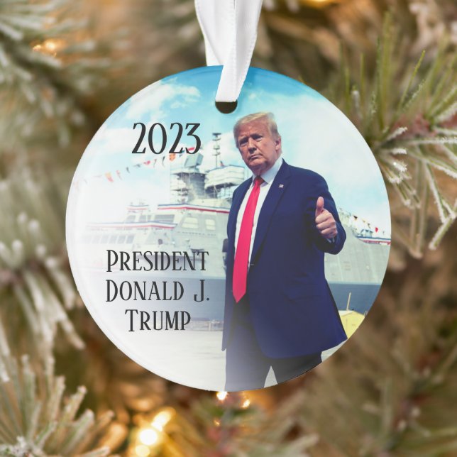 Adorno Presidente Donald Trump 2023 lanza barco naval (Árbol)