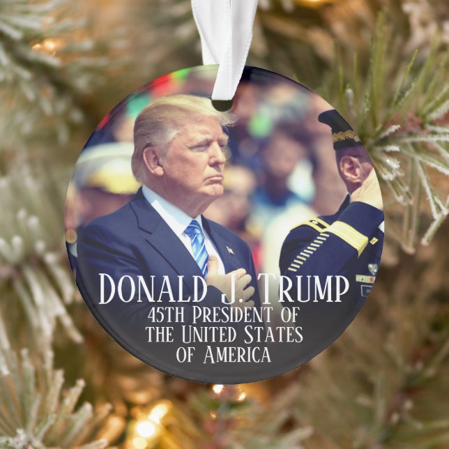 Adorno Presidente Donald Trump Foto Keepsake (Árbol)