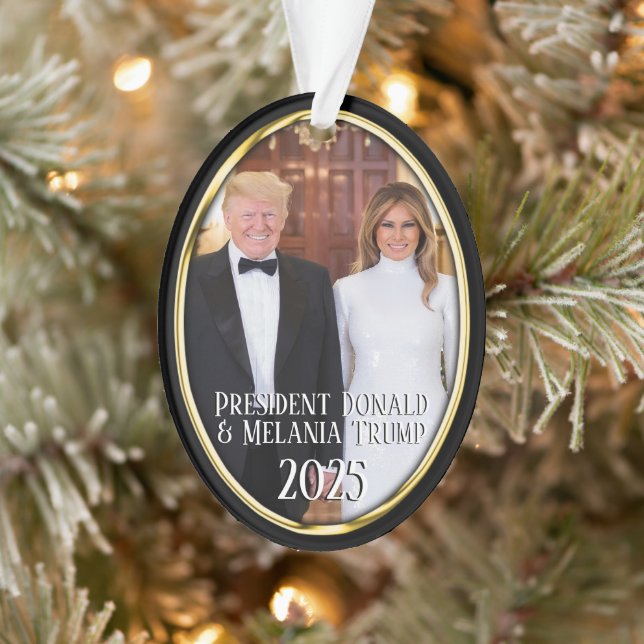 Adorno Presidente Donald Trump y Melania 2023 (Árbol)