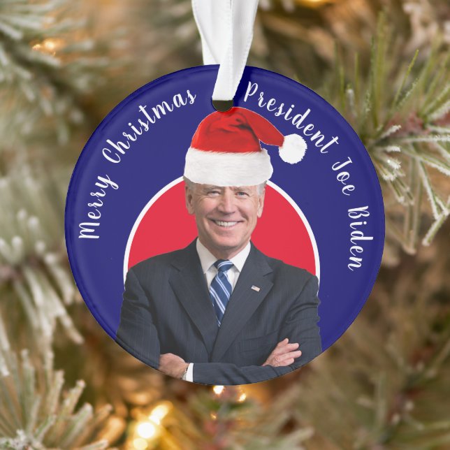 Adorno Presidente Joe Biden y Santa Hat (Árbol)