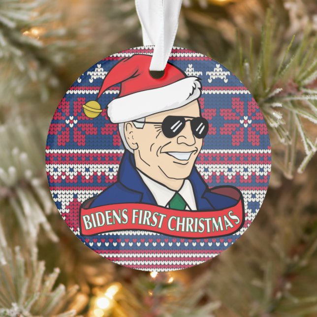 Adorno Presidente Joe Bidens Primer acrílico de Navidad (Árbol)