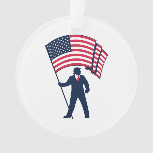 Adorno Presidente Trump con la bandera de Estados Unidos (Anverso)