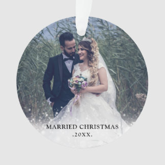 Adorno Primer día de fiesta casado de la foto del navidad