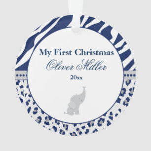 Adorno Primer elefante recién nacido del azul del