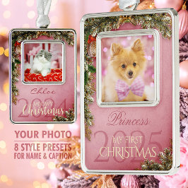 Adorno Primer Mascota de Navidad foto Keepsake, decoració